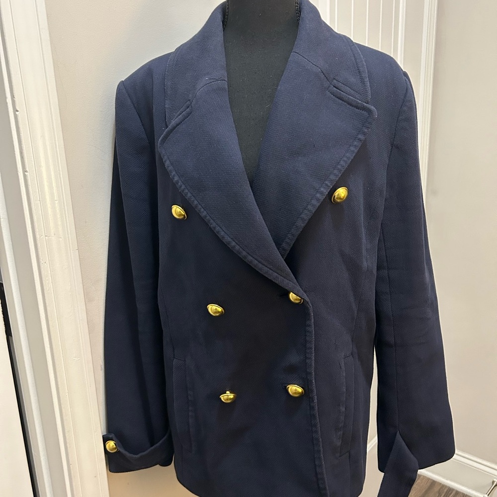 LOFT Navy Blazer with Gold‎ Accents